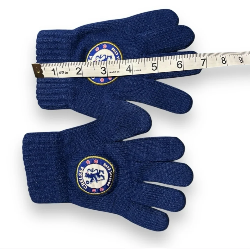 CHELSEA FC Blue Knit Gloves Mittens